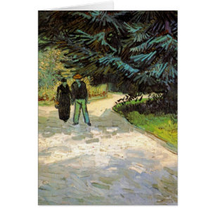 Allmän park med par av Vincent van Gogh-kort Hälsningskort