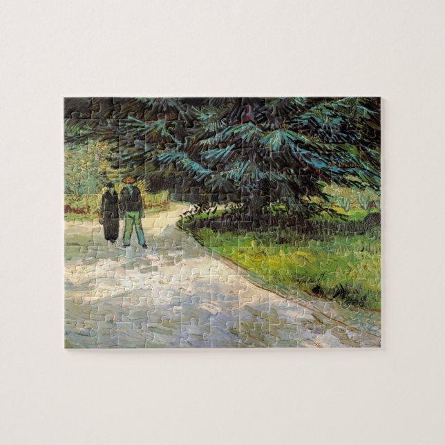 Allmän park med par av Vincent van Gogh Pussel (Horisontell)