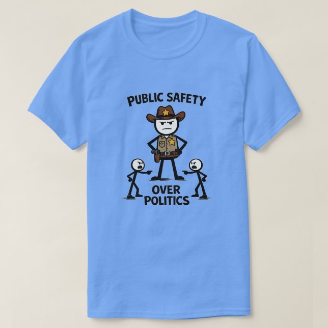 Allmän säkerhet framför politik (1) t shirt (Design framsida)