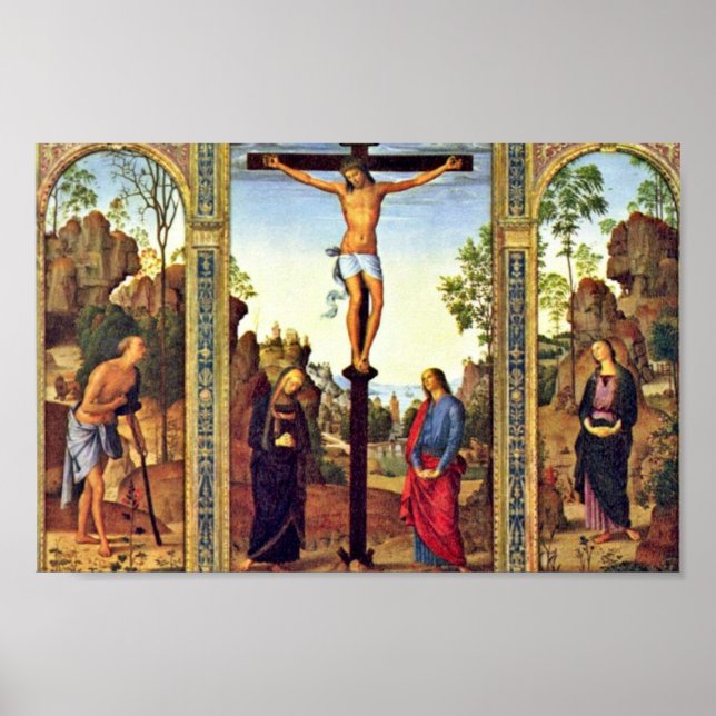 Allmän sikt Galitzine Triptych Crucifixion med M Poster (Framsidan)