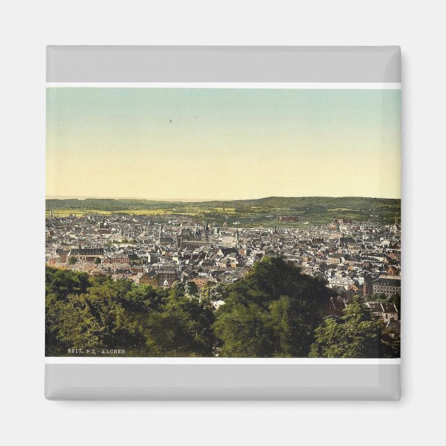 Allmän syn, Aachen, Rhen, Tyskland klassisk P Magnet (Framsidan)