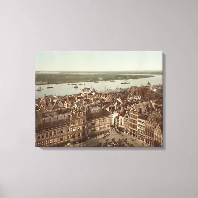 Allmän syn på Antwerpen I, Belgien Canvastryck (Framsida)