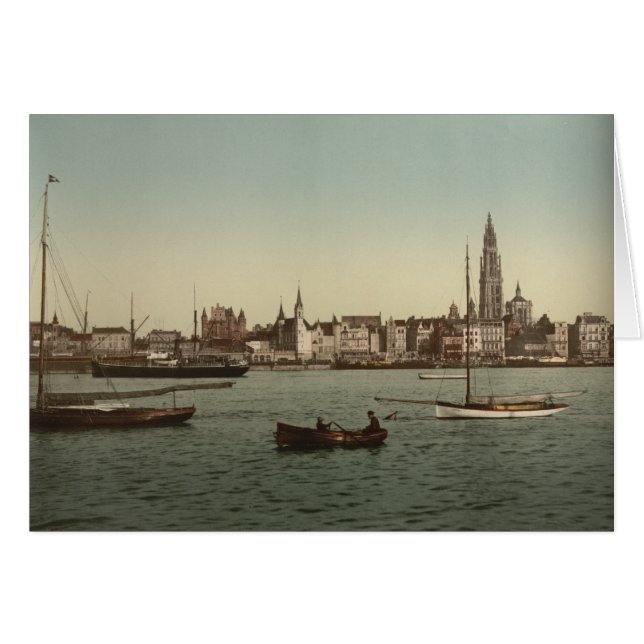 Allmän syn på Antwerpen II, Belgien Hälsningskort (Framsidan Horizontal)