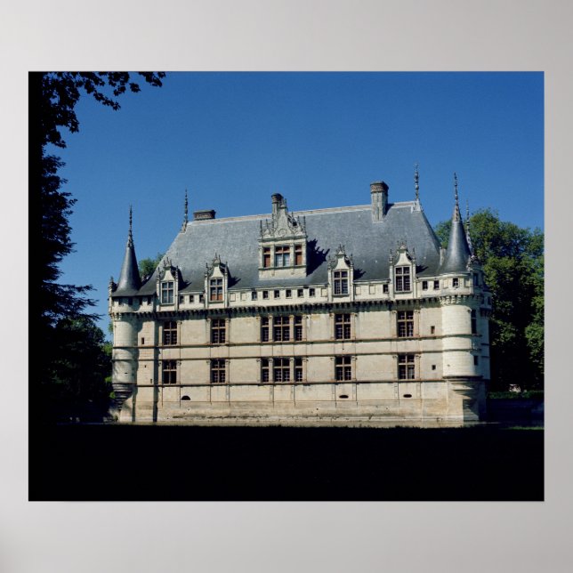 Allmän syn på Chateau d'Azay-le-Rideau Poster (Framsidan)