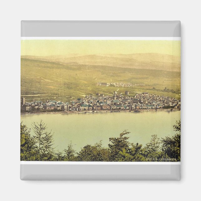 Allmän syn, Rudesheim, Rhen, Tyskland klass Magnet (Framsidan)
