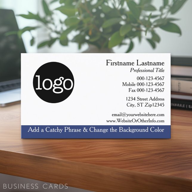 Allmän visitkortsmall med Logotyp Visitkort (Custom Business Card - Online Template Plus Low Quantity Printing)