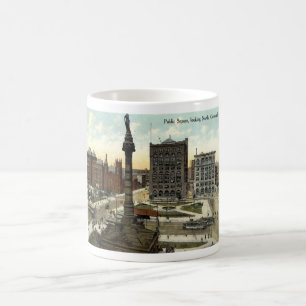 Allmänhet kvadrerar Cleveland Ohio vintage 1910 Kaffemugg
