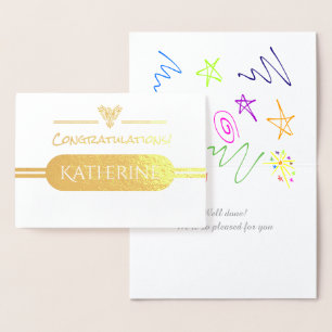 Allmänna grattisar med stigning foenixemblem folierat kort