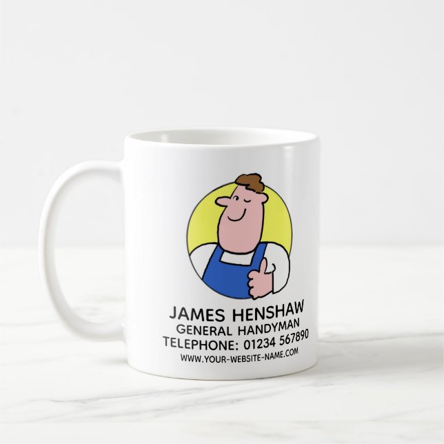 Allmänna hantverkarstjänster eller udda jobb kaffemugg (Vänster)