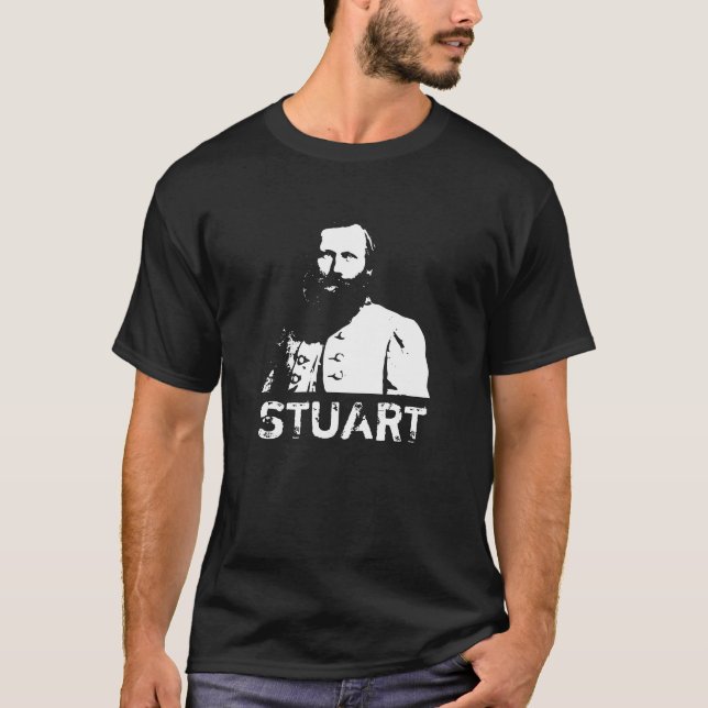 Allmänna J.E.B. Stuart -- Svartvitt T-shirt (Framsida)