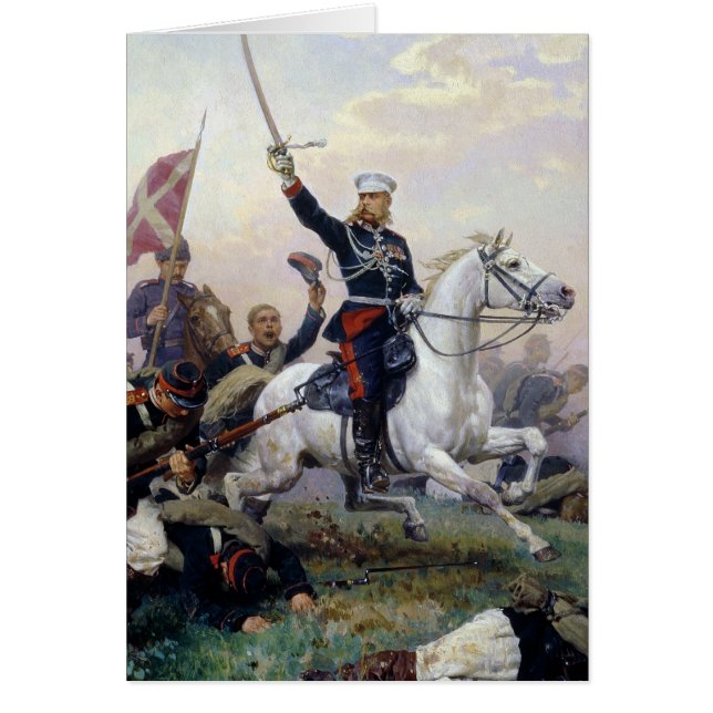 Allmänna M.D. Skobelev i Ryss-Turken Hälsningskort (Framsidan)