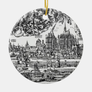 Allmänt beskåda av Cologne, 1531 (gravyr) (b-/wp Julgransprydnad Keramik