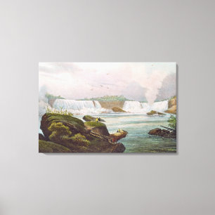 Allmänt beskåda av Niagara Falls från kanadensi Canvastryck