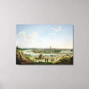 Allmänt beskåda av Paris från den Chaillot back Canvastryck