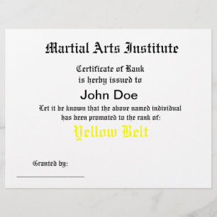 Allmänt certifikat om martialkonst