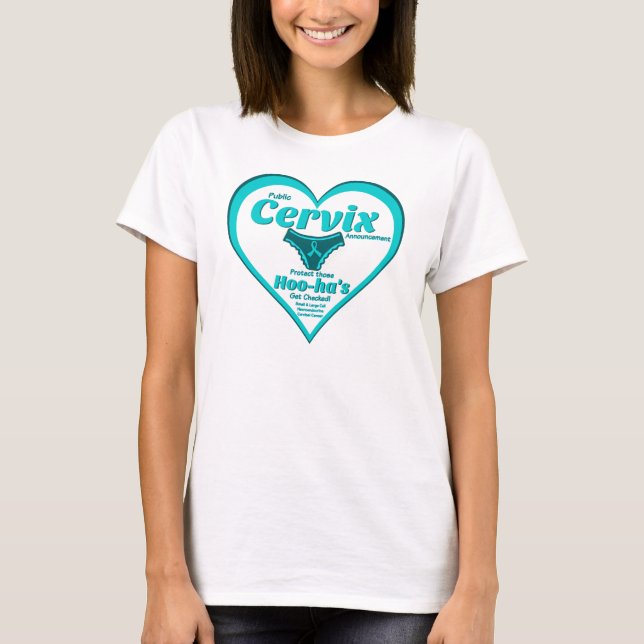 Allmänt Cervix-meddelande - sm/cancer i bloggcelle Tee Shirt (Framsida)