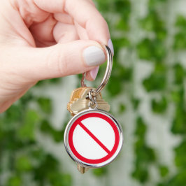 Allmänt förbud | Premium Keychain Rund Silverfärgad Nyckelring