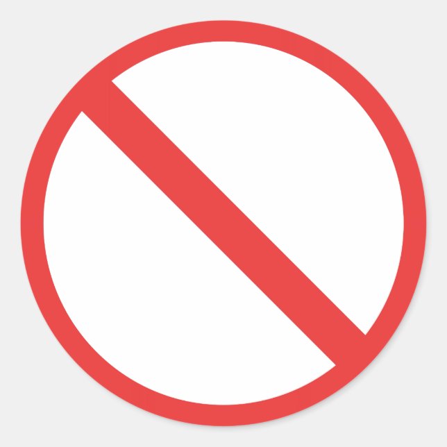 Allmänt förbud runt klistermärke (Framsida)