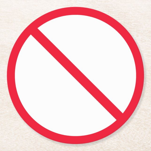 Allmänt förbud | Underlägg från Anpassningsbarna Papper Rund (Framsidan)