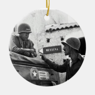 Allmänt George S. Patton och överste Lyle Bernar Julgransprydnad Keramik