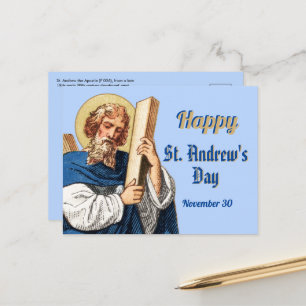 Allmänt Lycklig St. Andrew's Day Postcard Vykort