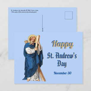 Allmänt Lycklig St. Andrew's Day Postcard Vykort
