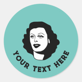 Allmänt Retro Female Classic Round Sticker Runt Klistermärke