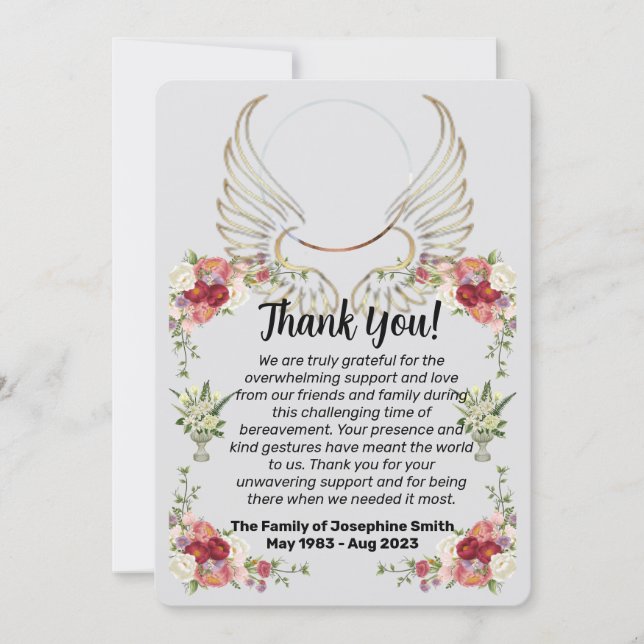 Allmänt Tack för kondoleanskort Inbjudningar (Framsida)