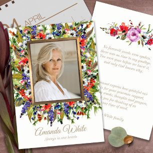 Allmänt tack som du tycker är litet   Blommigtar f Kort