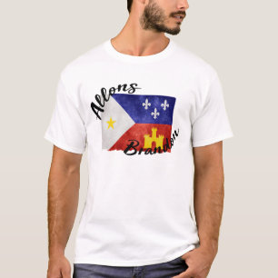 Allons Brandon Louisiana Acadiana Flagga Amerikans T Shirt
