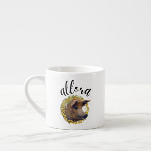 Allora (med en ullig blomning av gris & mimosa) espressomugg