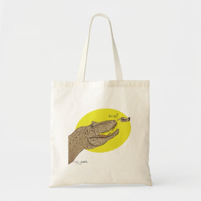 Allosaurus Boop Tote Bag Tygkasse (Framsidan)