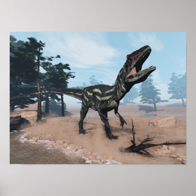 Allosaurus dinosauaur-uppfödning - 3D-rendering Poster (Framsidan)