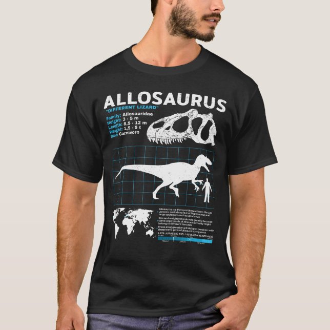 Allosaurus Fact Lakan T-Shirt (Framsida)