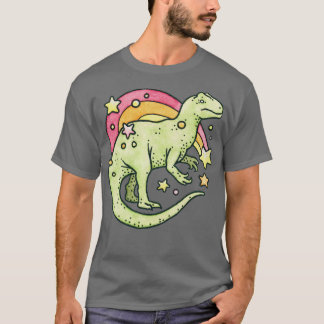 Allosaurus Rainbow Retro Dinosaur T Shirt