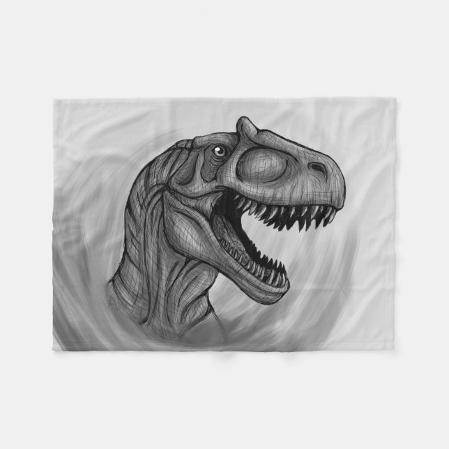 Allosaurus Sketch Fleecefilt (Framsidan (Horisontell))