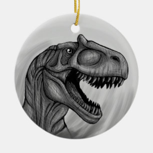 Allosaurus Sketch Julgransprydnad Keramik