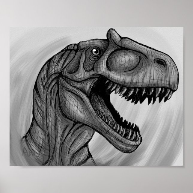 Allosaurus Sketch Poster (Framsidan)