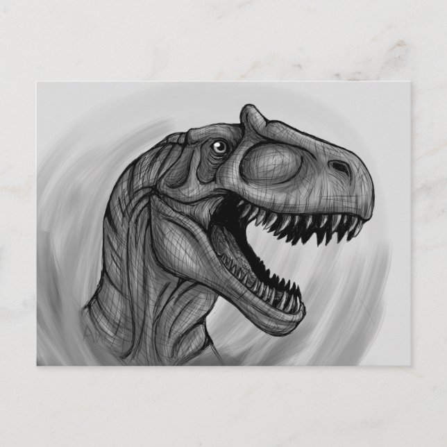 Allosaurus Sketch Vykort (Framsida)