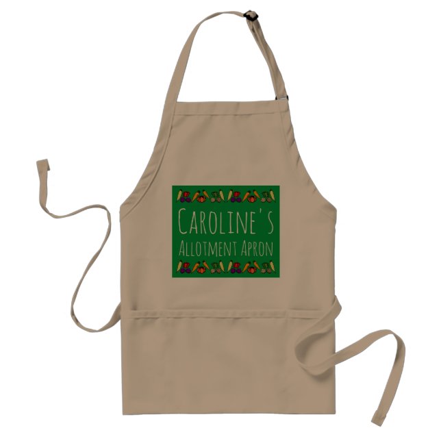Allotment Apron, med grönsaker, personlig Förkläde (Framsidan)
