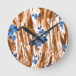 Allover-blommor Rund Klocka