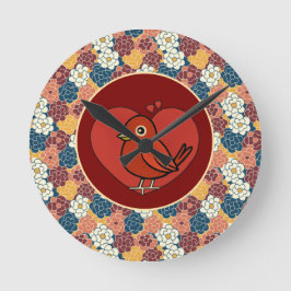 allover flower design rund klocka