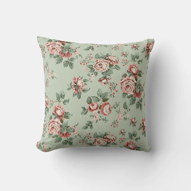 Allover multi motif flowers ornament Seamless patt Kudde (Framsida)