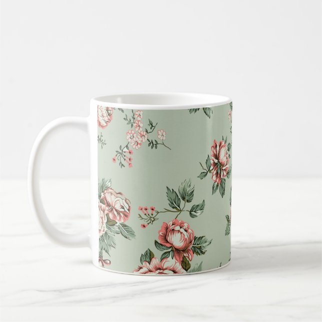 Allover multimotif blommor ornament Sömlös patt Kaffemugg (Vänster)