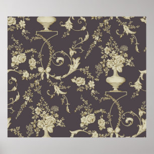 Allover multimotif blommor ornament Sömlös patt Poster