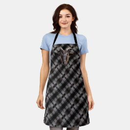 Allover Print Apron Brown & Black Goat