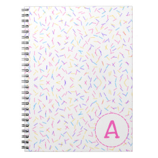 Allover Sprinkles Rosa Multi Initial Notebook Anteckningsbok