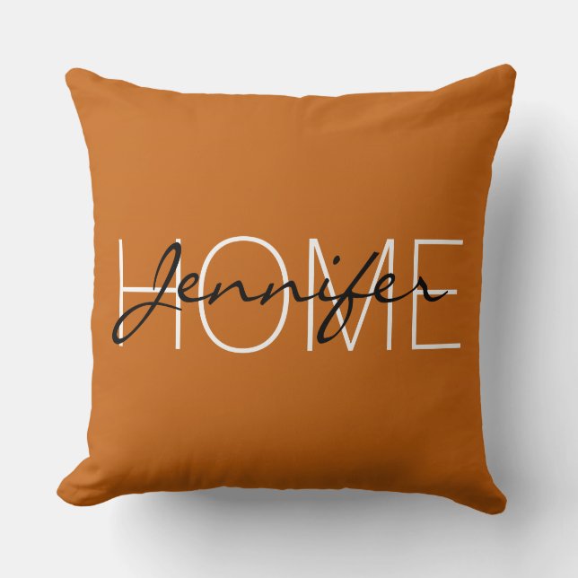 Alloy orange färg Home monogram Kudde (Framsida)