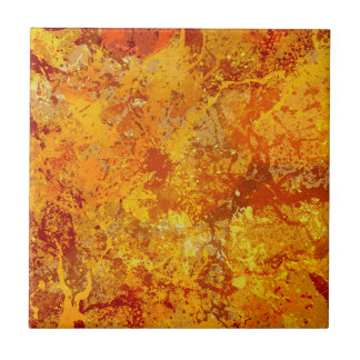 Alloy Orange och Amber Paint Splatter Abstrakt Kakelplatta
