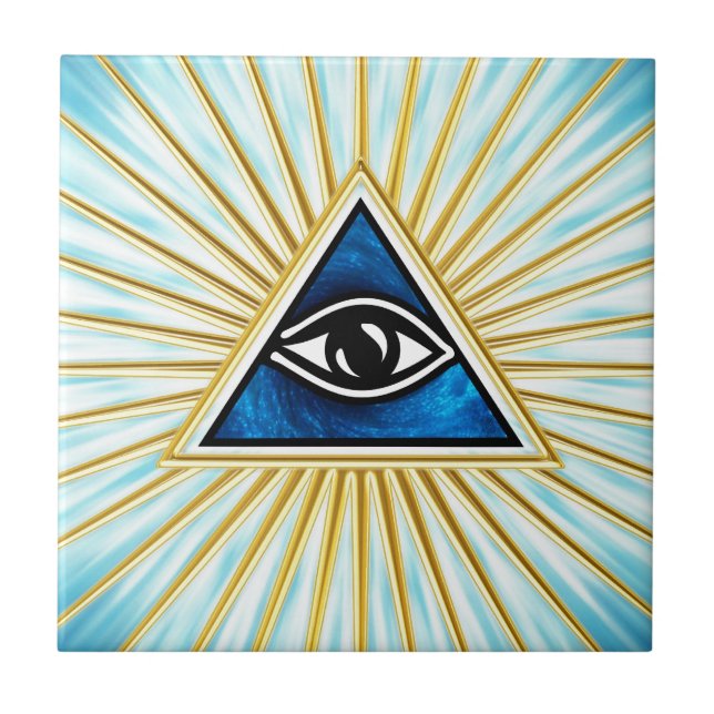 Allsehendes Auge Gottes, Pyramide, Freimaurer Kakelplatta (Framsidan)